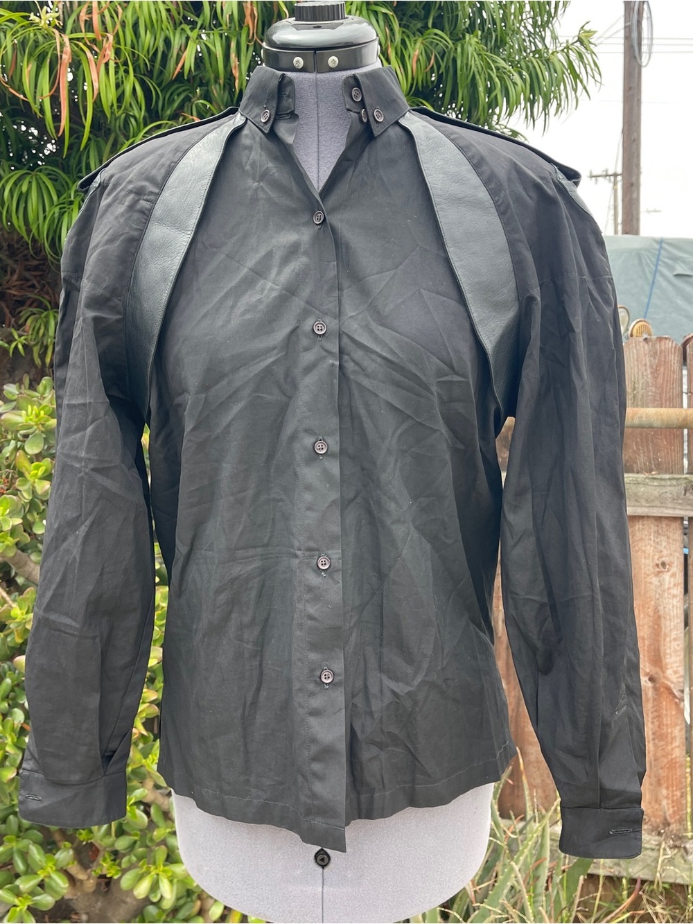 Complice Black Button-Down Shirt with Shoulder Detail size 4